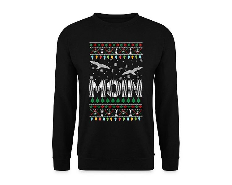Spreadshirt Sweatshirt Moin Ugly Christmas Sweater Weihnachten Möwen Unisex günstig online kaufen