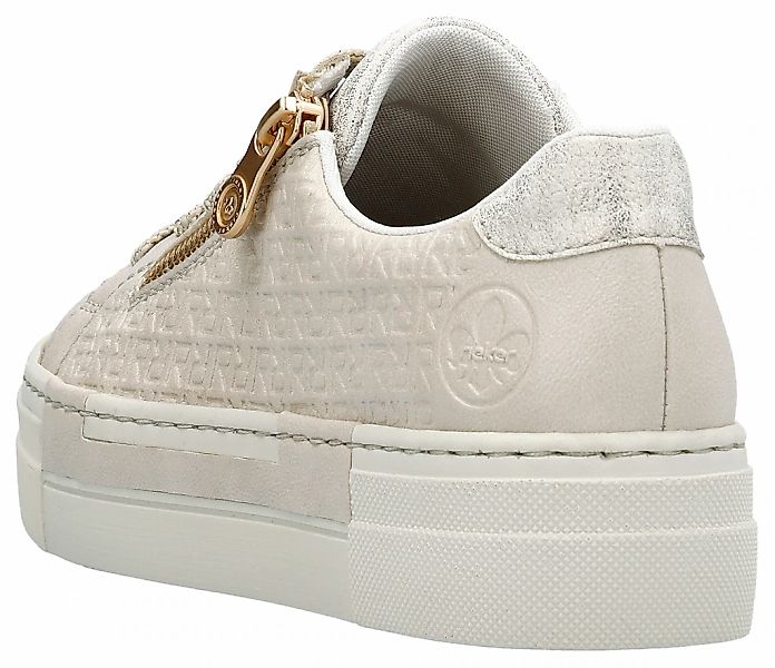 Rieker Plateausneaker mit goldfarbenem Reißverschluss, Freizeitschuh, günstig online kaufen