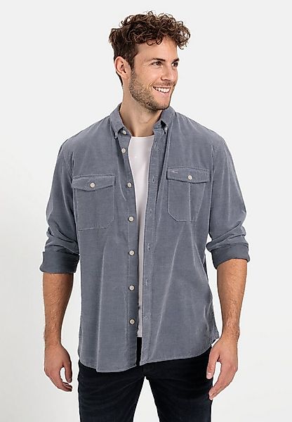camel active Langarmhemd in Regular Fit aus Cord Langarm Button-Down Button günstig online kaufen