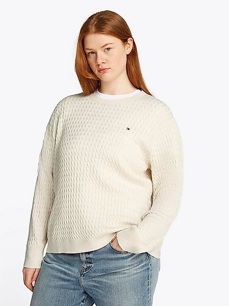 Tommy Hilfiger Curve Rundhalspullover CRV CO CABLE C-NK LS SWEATER in Große günstig online kaufen