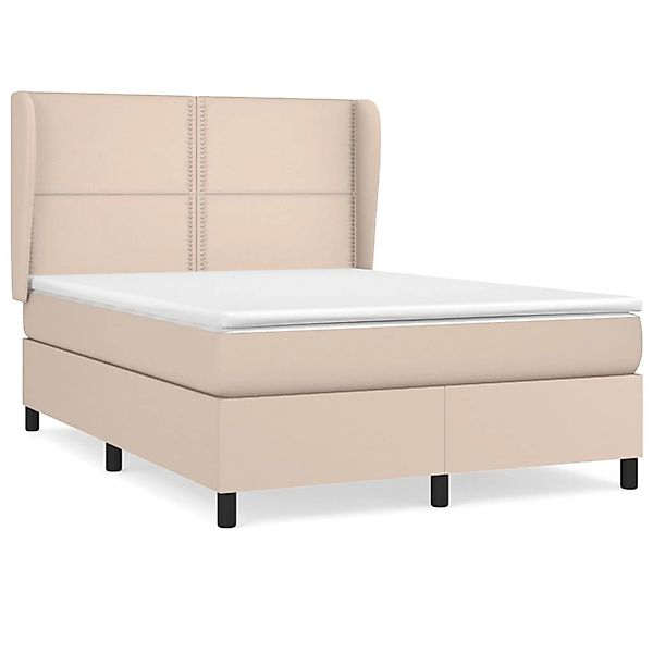vidaXL Boxspringbett Matratze Cappuccino-Braun 140x200cm Kunstleder1466686 günstig online kaufen