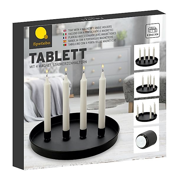 Spetebo Tischkerzenhalter Metall Kerzentablett - ca. Ø 30 cm (Artikel beste günstig online kaufen