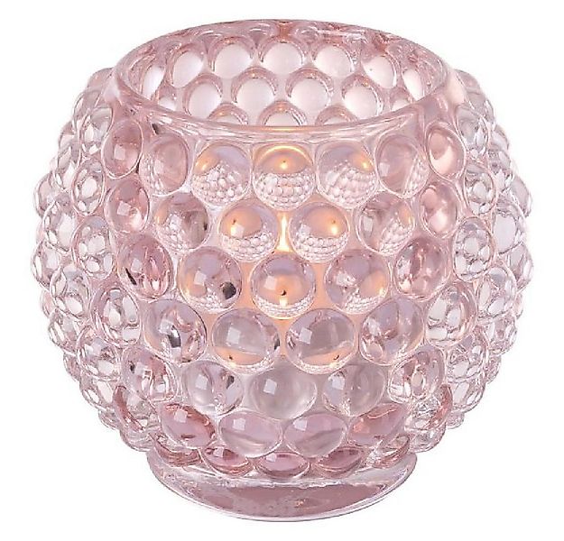 Fink Kerzenhalter Teelichthalter Dots Glas Rosa günstig online kaufen