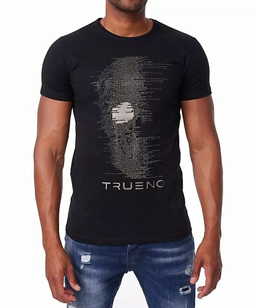 TRUENO T-Shirt Strass Herren Kurzarm T-Shirt mit Totenkopf von TRUENO günstig online kaufen
