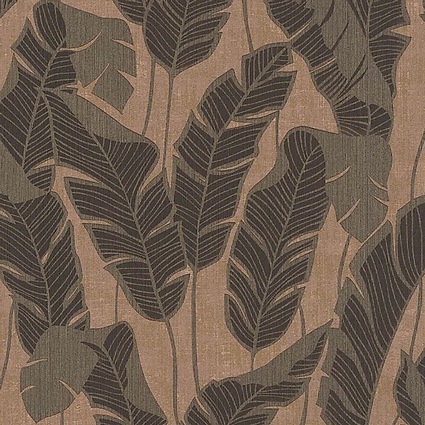 PROFHOME 395021-GU Natur Tapete Floral glänzend Rosa Gold Schwarz 0,53 m x günstig online kaufen