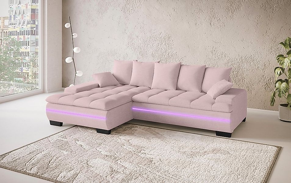 Mr. Couch Ecksofa "Haiti II, L-Form", RGB-LED Beleuchtung, wahlweise mit Ka günstig online kaufen