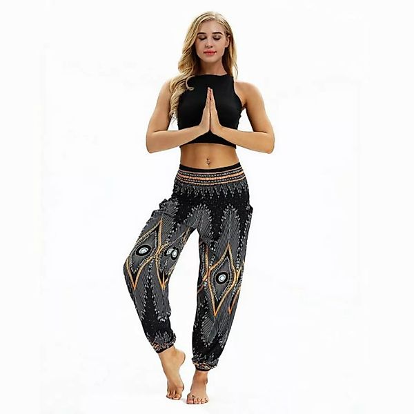 AUKUU Loungepants Urlaubsmusterhose, lockere, vielseitige, hohe Taille Yoga günstig online kaufen