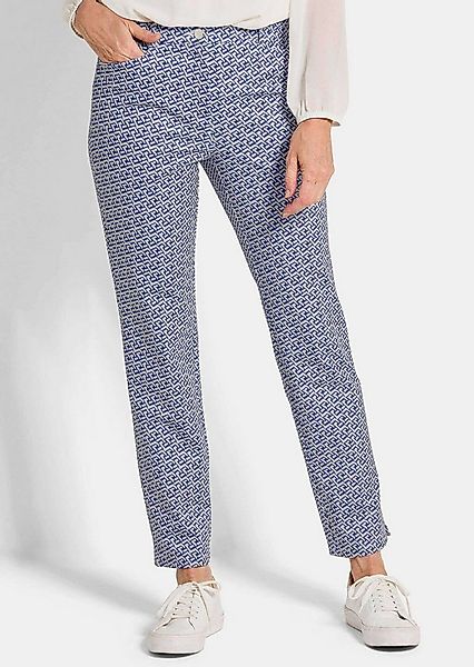 GOLDNER Stoffhose Kurzgröße: Slim Fit Printhose mit hohem Bund Stretchhose günstig online kaufen