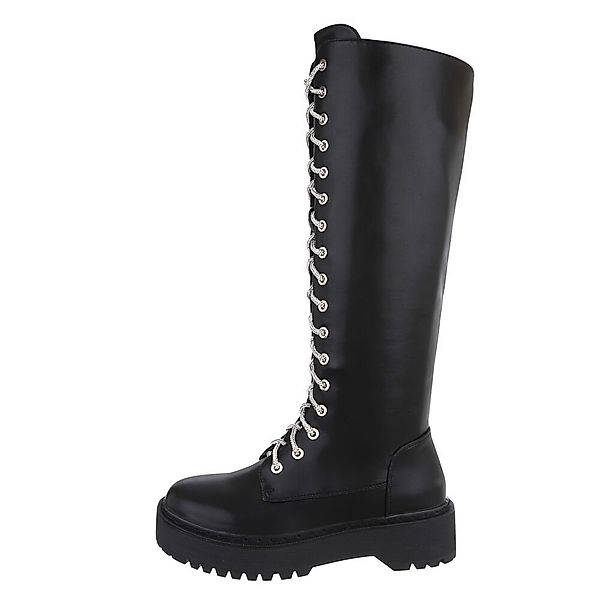 Ital-Design Damen Schnürschuhe Biker Plateaustiefel (85493301) günstig online kaufen