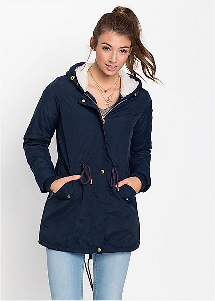 bonprix Parka Winterjacke als Parka mit Teddy-Fleece und Kapuze günstig online kaufen