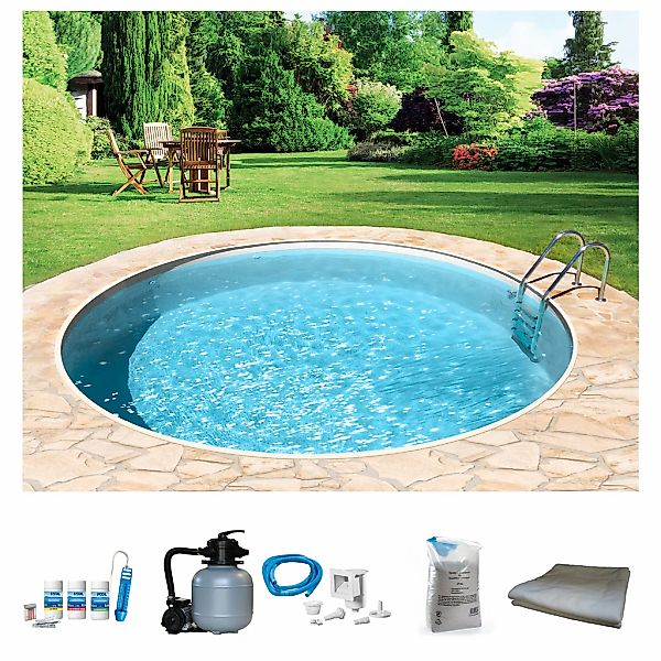 my POOL BWT Rundpool "mit sandfarbener Folie für den Karibik Look", (Komple günstig online kaufen