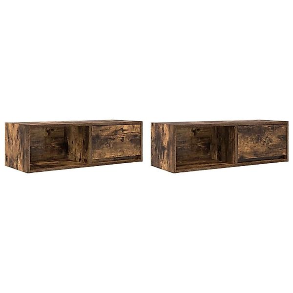 vidaXL TV-Schränke 2 Stk Räuchereiche 80x31x25,5 cm Holzwerkstoff 861463 günstig online kaufen
