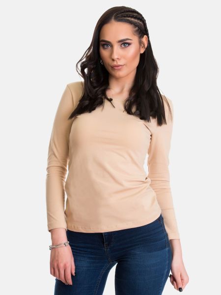 Evoni Langarmshirt Langarm Rundhals Baumwolle Basic günstig online kaufen