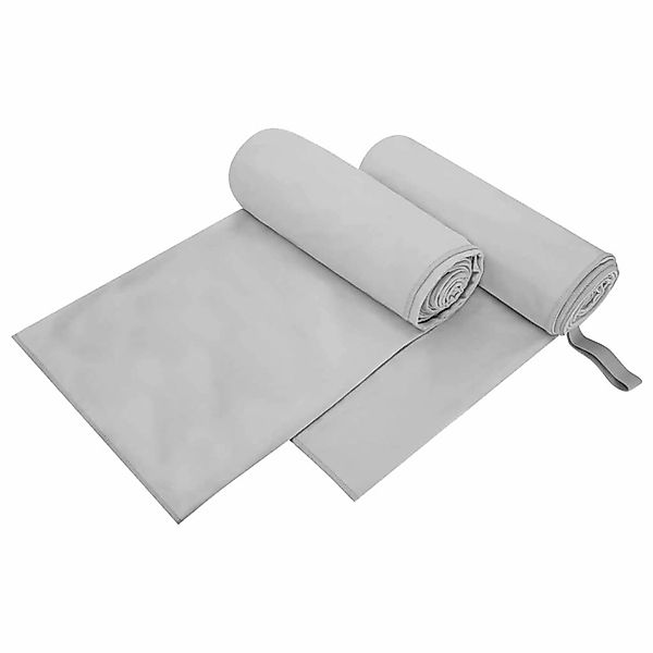 vidaXL Sporthandtücher 2 Stk Grau 200 x 100 cm Polyester und Polyamid 42011 günstig online kaufen