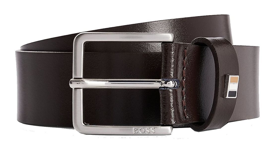 BOSS Ledergürtel Ther-Flag-E Sz35 Leather Belt aus echtem Rindsleder günstig online kaufen