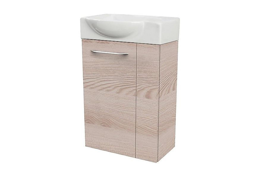 FACKELMANN Waschbecken SBC B. CLEVER Gäste WC Set 2-teilig 45 cm, Braun hel günstig online kaufen