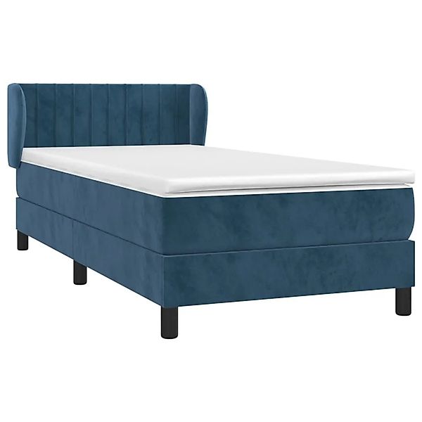 vidaXL Boxspringbett mit Matratze Dunkelblau 90x200 cm Samt 3127593 günstig online kaufen