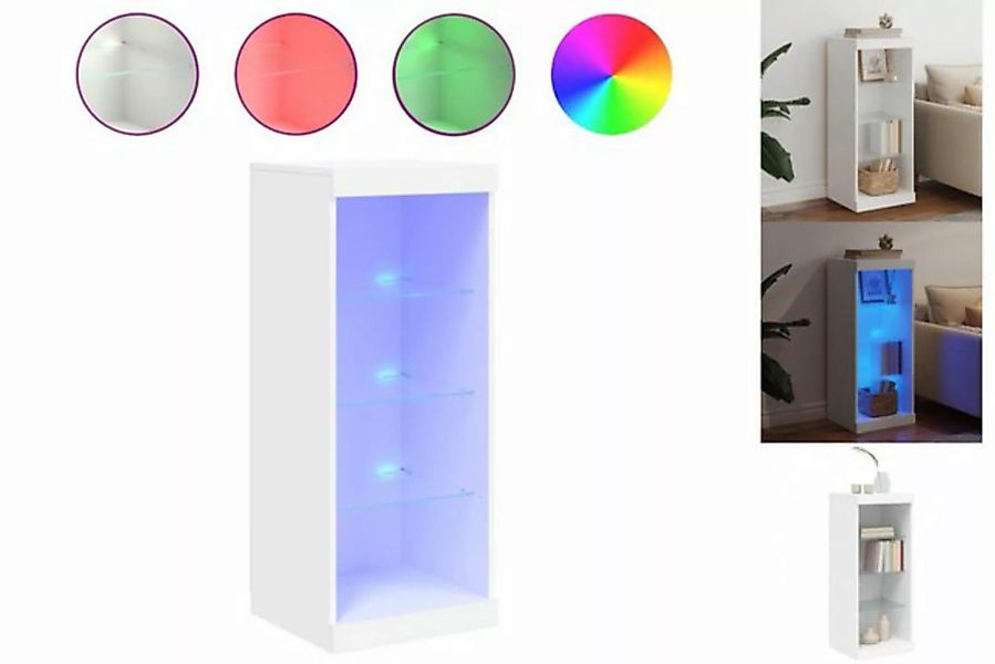vidaXL Vitrine Sideboard mit LED-Beleuchtung Weiß 41x37x100 cm Glas Vitrine günstig online kaufen
