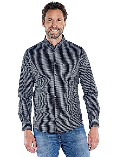 Engbers Langarmhemd engbers Herren Langarm-Hemd gemustert, Saphirblau günstig online kaufen