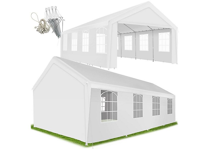 tectake Pavillon Partyzelt, mit 4 Seitenteilen, (800 x 400 x 315 cm, Komple günstig online kaufen