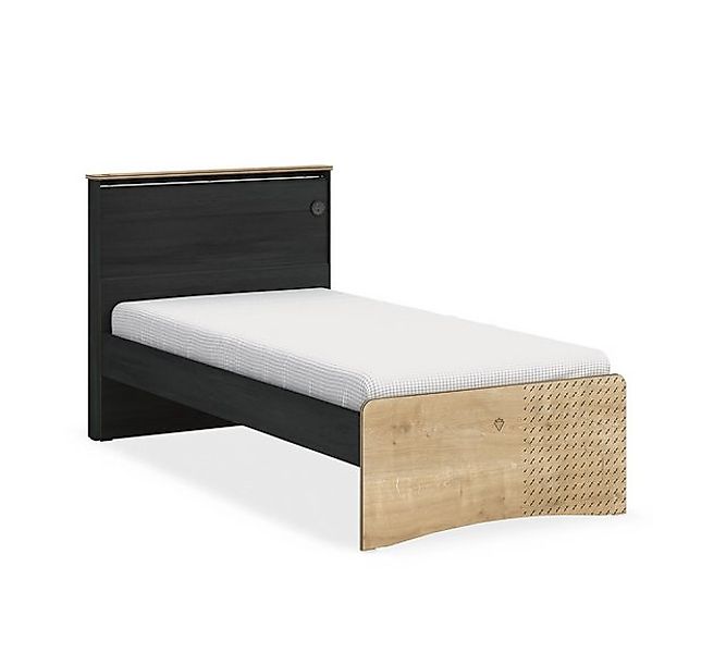 Möbel-Zeit Bett BLACK mit flachem Kopfteil mit integriertem USB-Ladegerät 1 günstig online kaufen