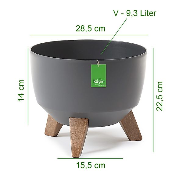 KAGM Pflanzschale Blumenschale mit Füßen Blumentopf günstig online kaufen