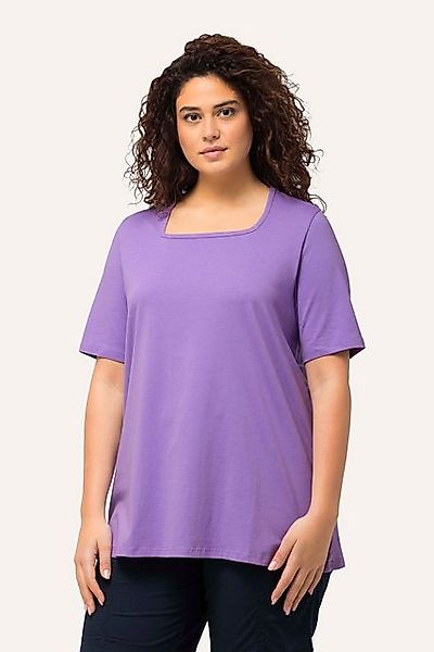 Ulla Popken T-Shirt T-Shirt A-Linie Carré-Ausschnitt Halbarm günstig online kaufen