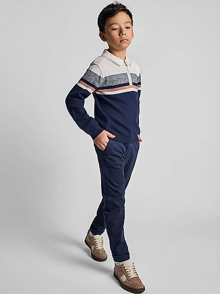 MINOTI Strickpullover Pullover aus Baumwolle, mit Kragen und Reißverschluss günstig online kaufen