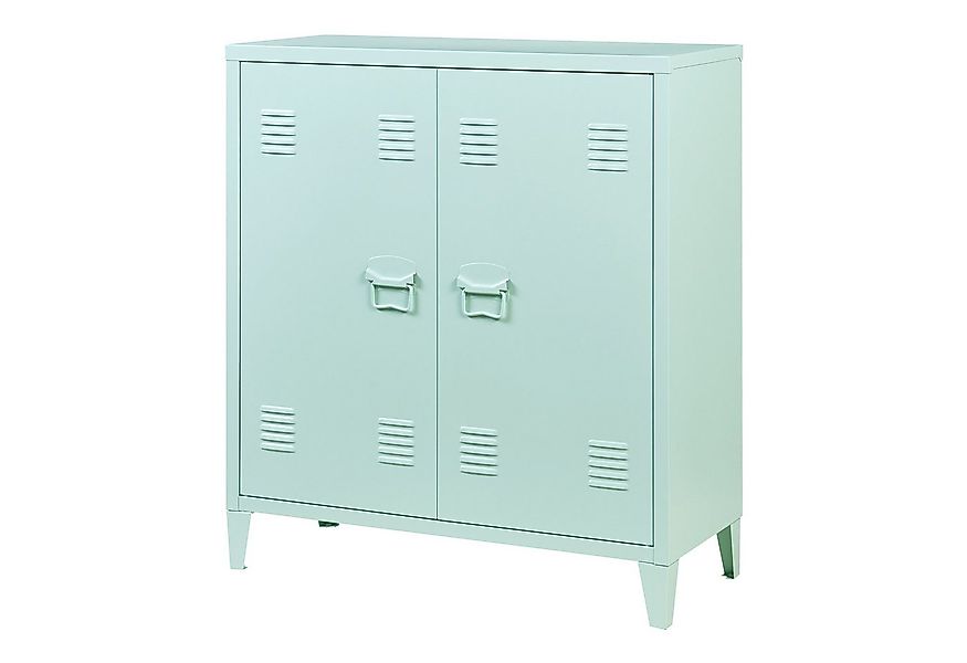 en.casa Aktenschrank »Oripää« mit 2 Türen Stahl 90x80x33 cm Pastellgrün günstig online kaufen