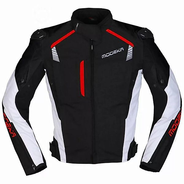 Modeka Motorradjacke Modeka Lineos Textiljacke schwarz / weiß / rot XS günstig online kaufen
