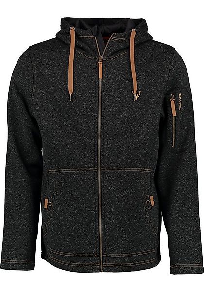Tom Collins Strickfleecejacke Vazabi Herren Kapuzenjacke mit Hirsch-Sticker günstig online kaufen