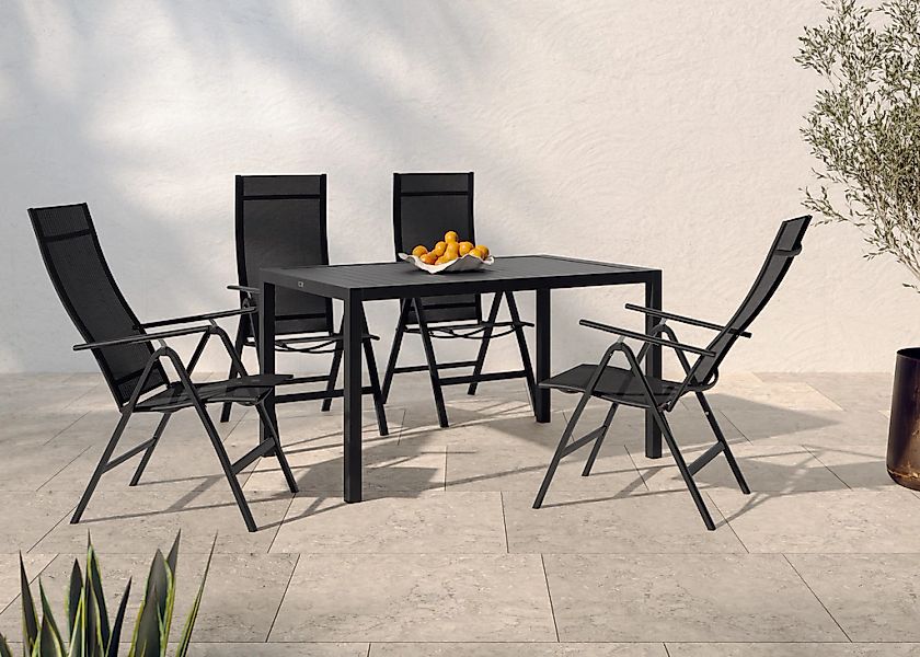 KONIFERA Garten-Essgruppe ""Messina"" Set, 4x Sessel, Tisch 90x160x75 cm, A günstig online kaufen
