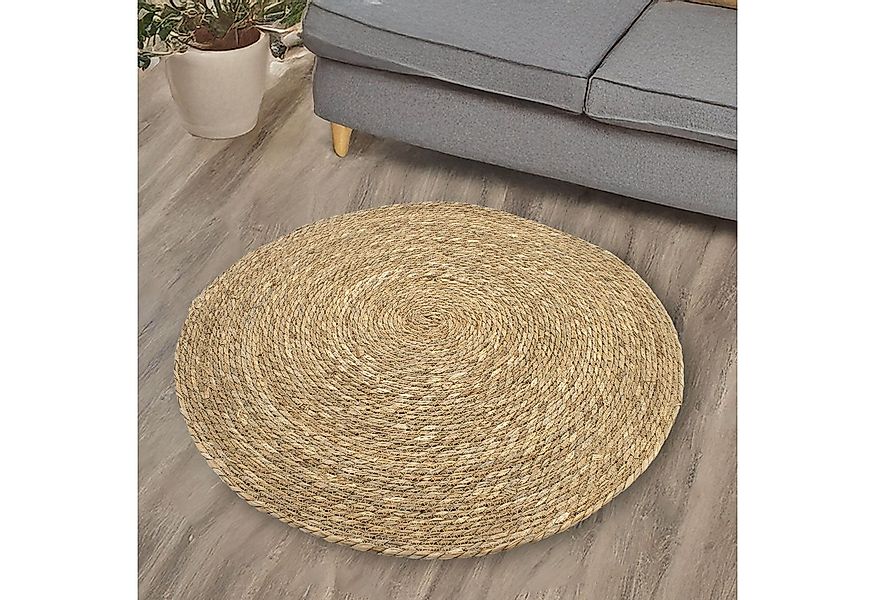 Spetebo Teppich aus Seegras Ø 80 cm, rund, Höhe: 10 mm, für Fußbodenheizung günstig online kaufen