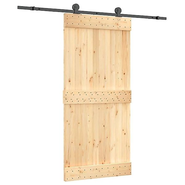 vidaXL Schiebetür mit Beschlag 95x210 cm Massivholz Kiefer 3203068 günstig online kaufen