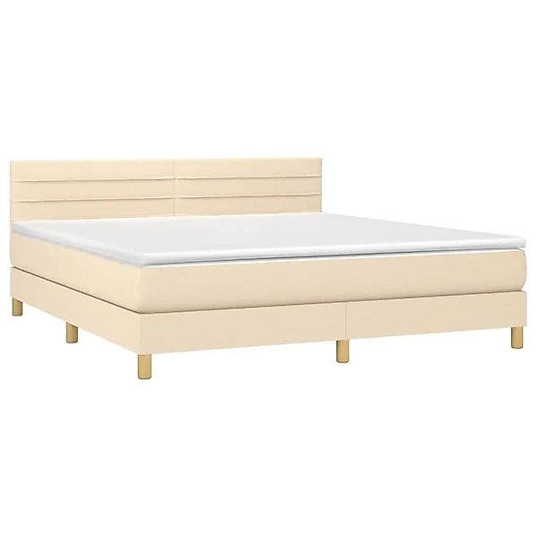vidaXL Boxspringbett mit Matratze & LED Creme 180x200 cm Stoff 3133818 günstig online kaufen