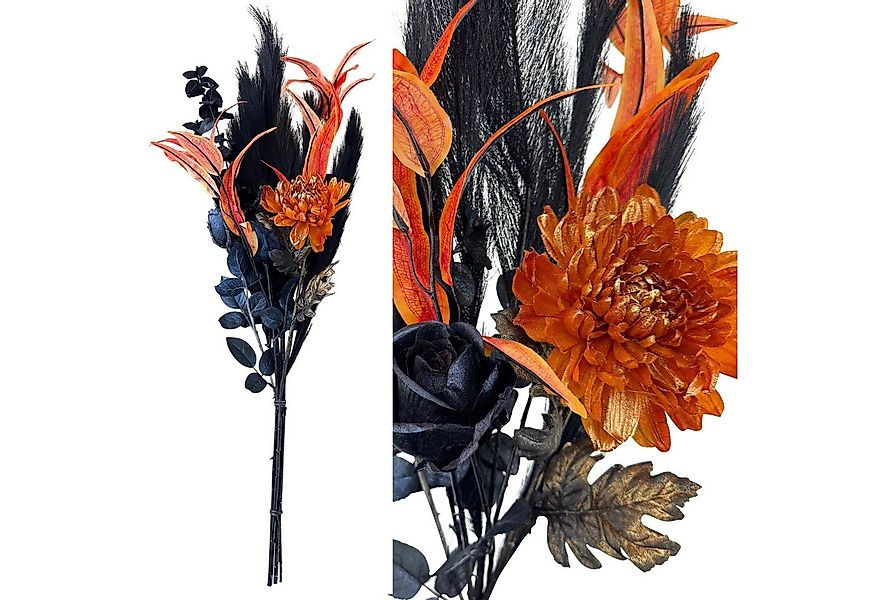 Kunstblumenstrauß - künstliche Blumen Dekozweige mit Chrysanthemen, schwarz günstig online kaufen