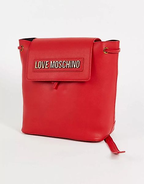 Love Moschino – Rucksack in Rot mit Logo günstig online kaufen