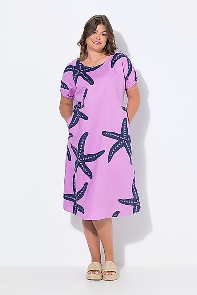 Laurasøn Midikleid Leinenkleid 1/2 Arm Rundhalsausschnitt günstig online kaufen
