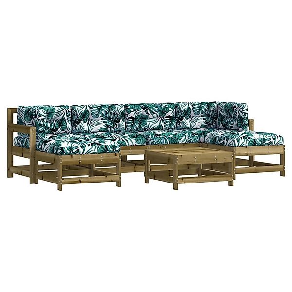 vidaXL 7-Tlg Garten-Lounge-Set mit Kissen Imprägniertes Kiefernholz 3185940 günstig online kaufen