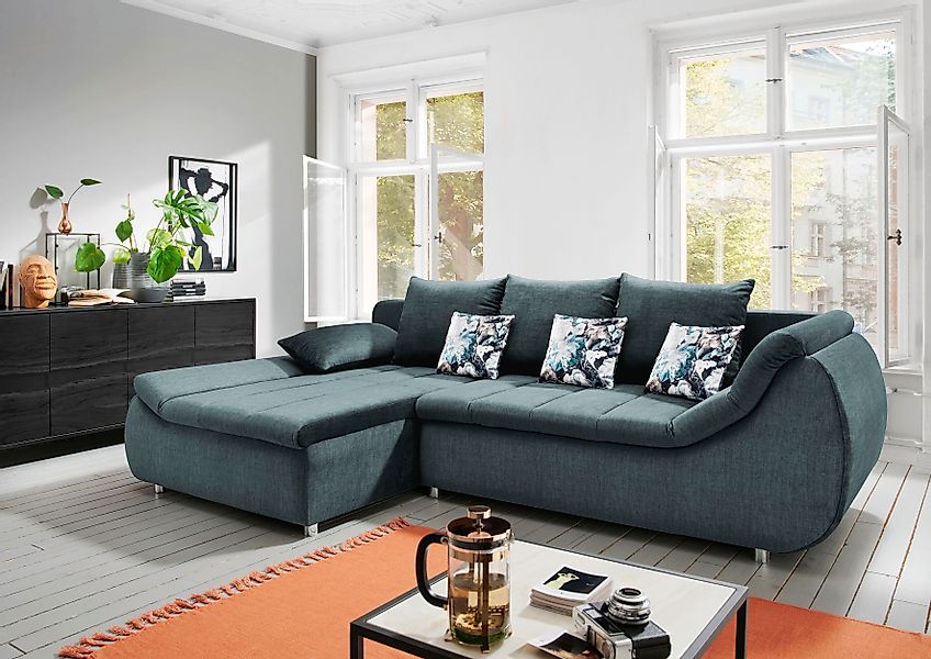 INOSIGN Ecksofa »Imola elegant und modern, aktuelle Steppung im Sitz, beque günstig online kaufen