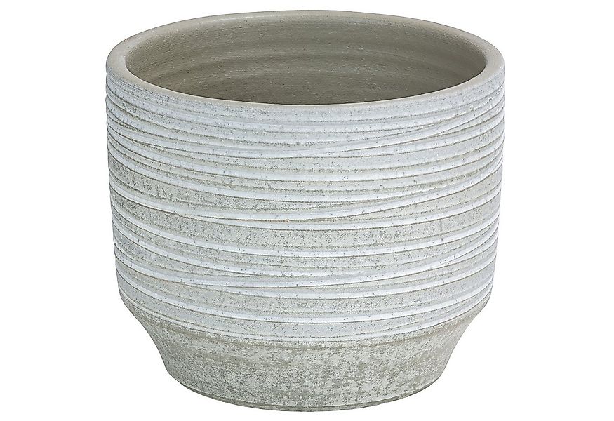 Dehner Übertopf Kim, konischer Blumentopf, handgefertigt, Keramik, hellgrau günstig online kaufen