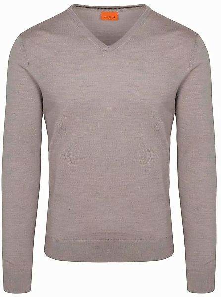 Suitable Merino Pullover V-Ausschnitt Greige - Größe 3XL günstig online kaufen