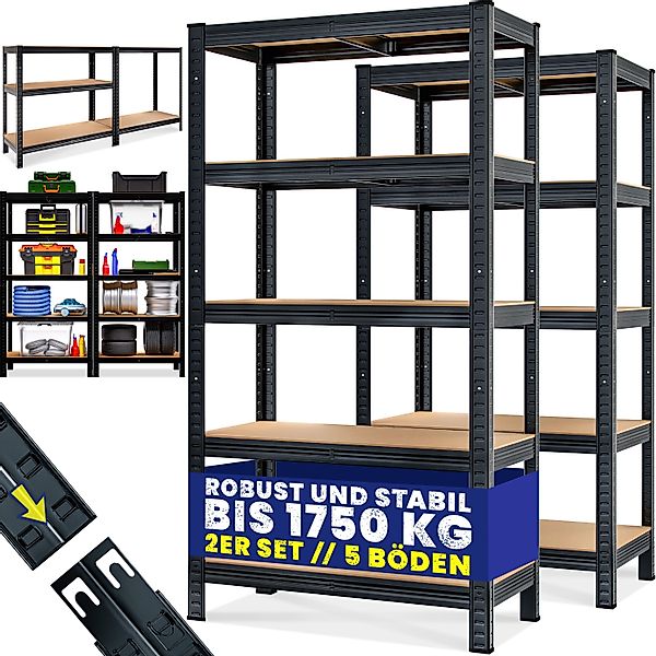 monzana Schwerlastregal, 2x 180x90x40cm Befestigungsmaterial 1750kg günstig online kaufen