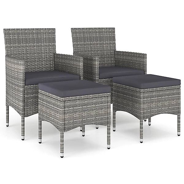 vidaXL Gartenstuhl 4-tlg. Gartenstuhl und Hocker günstig online kaufen