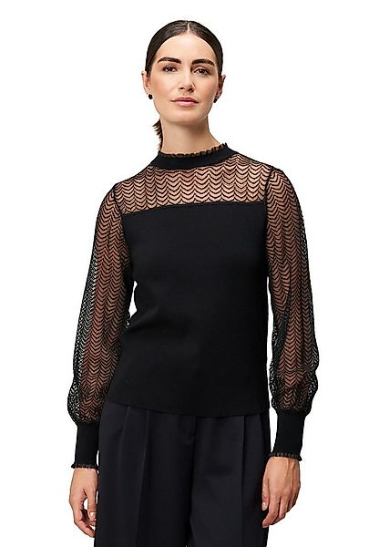 Zero Strickpullover Damen Pullover mit transparenten Ärmeln (1-tlg) Spitze günstig online kaufen