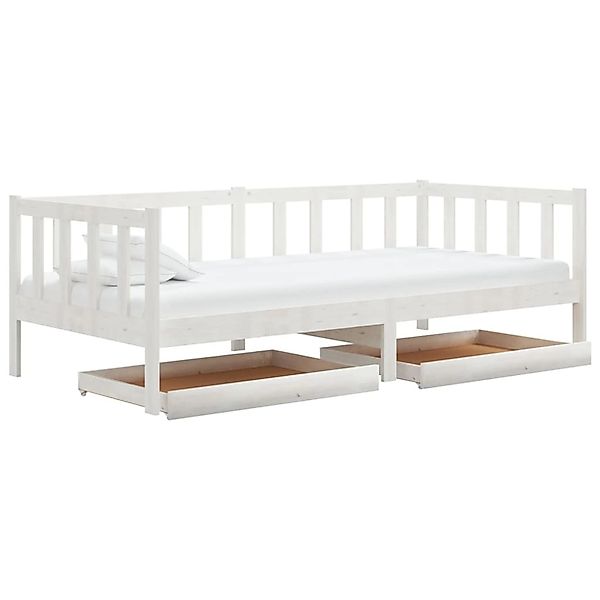 vidaXL Tagesbett mit Schubladen 90x200 cm Weiß Massivholz Kiefer832104 günstig online kaufen
