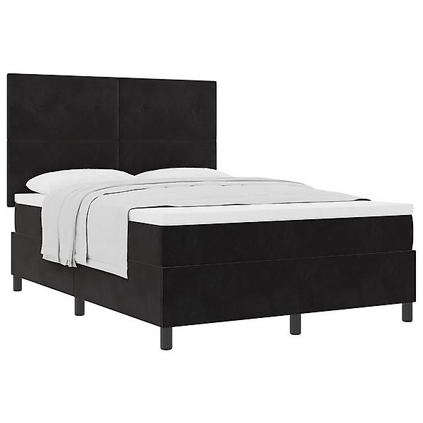 vidaXL Bett Boxspringbett mit Matratze Schwarz 140x200 cm Samt (1-tlg) günstig online kaufen