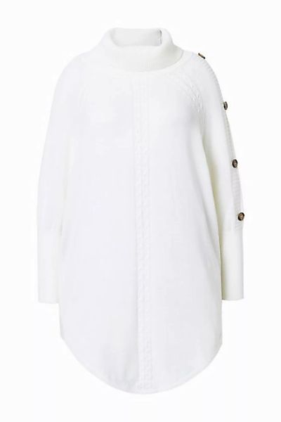 MIAMODA Pullunder Pullover Poncho-Style Zopfmuster Zipfelsaum günstig online kaufen