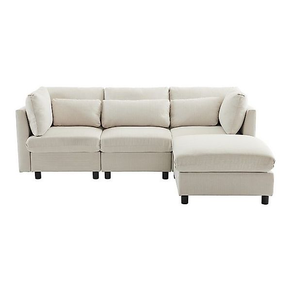 Gotagee Ecksofa Polstermöbel Dreisitzer-Sofa Wohnzimmersofa Stoffsofa mit F günstig online kaufen