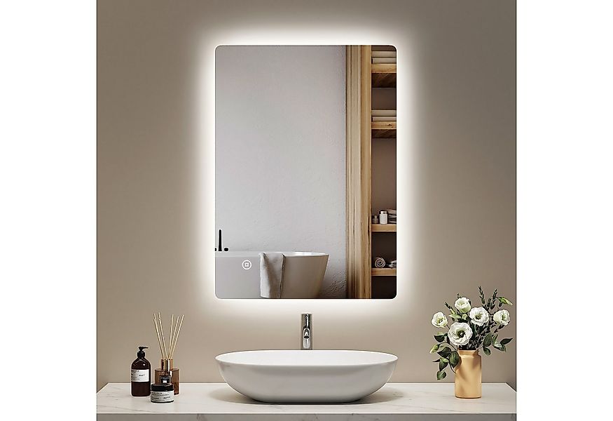 EMKE Badspiegel Antibeschlag 3 Lichtfarben oder Kaltweiß Licht LED Beleucht günstig online kaufen